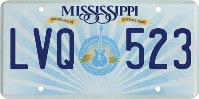 MS license plate LVQ523