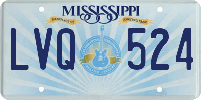 MS license plate LVQ524