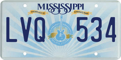 MS license plate LVQ534