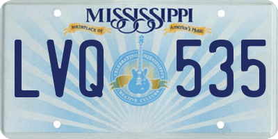 MS license plate LVQ535