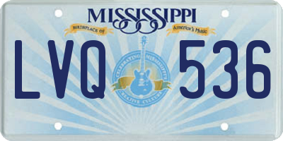 MS license plate LVQ536