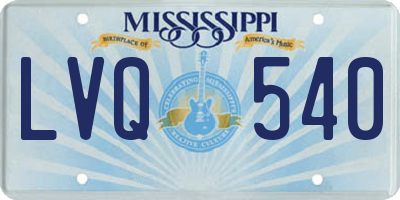 MS license plate LVQ540