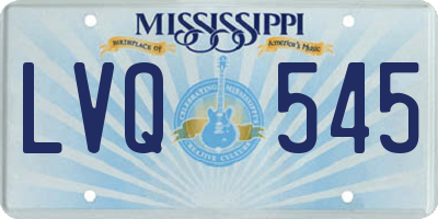 MS license plate LVQ545