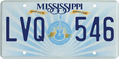 MS license plate LVQ546