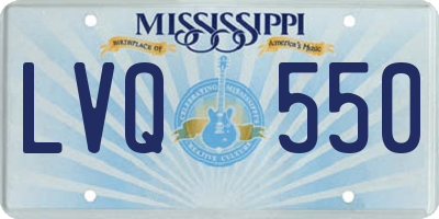 MS license plate LVQ550