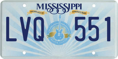 MS license plate LVQ551