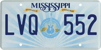 MS license plate LVQ552