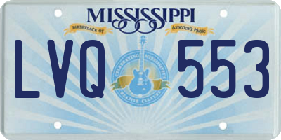 MS license plate LVQ553