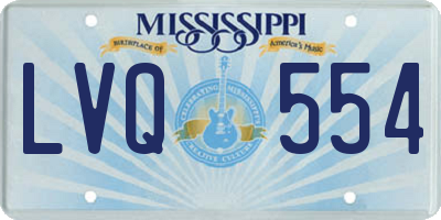 MS license plate LVQ554