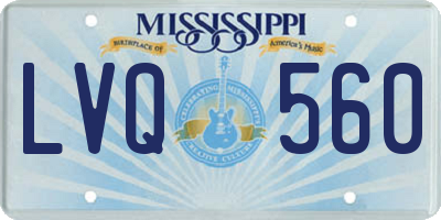 MS license plate LVQ560