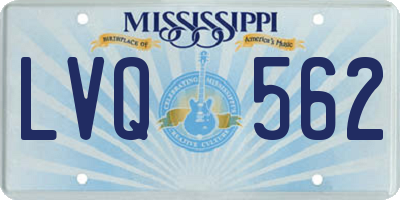 MS license plate LVQ562