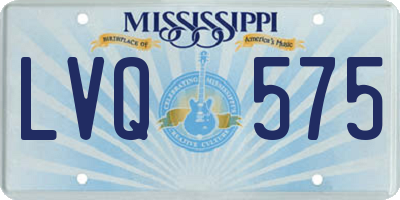 MS license plate LVQ575