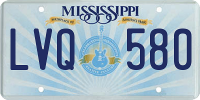MS license plate LVQ580