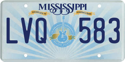 MS license plate LVQ583