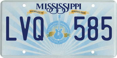 MS license plate LVQ585