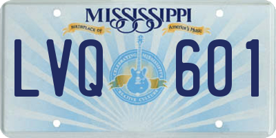 MS license plate LVQ601