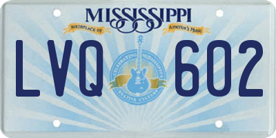 MS license plate LVQ602