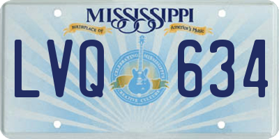MS license plate LVQ634