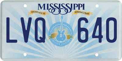 MS license plate LVQ640
