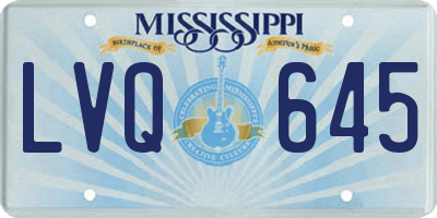 MS license plate LVQ645