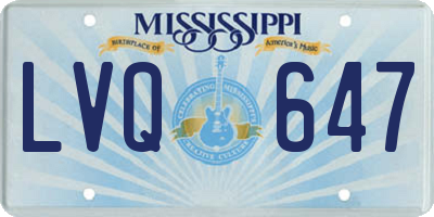 MS license plate LVQ647