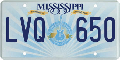 MS license plate LVQ650