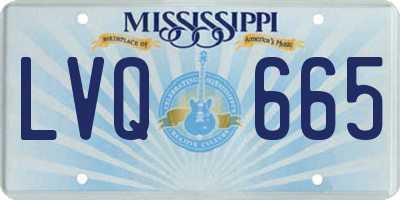 MS license plate LVQ665