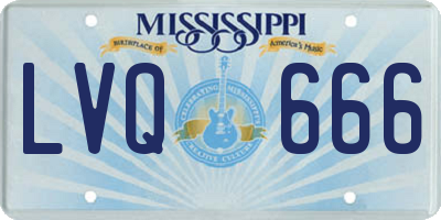 MS license plate LVQ666