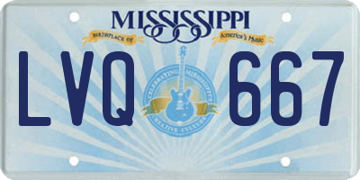 MS license plate LVQ667