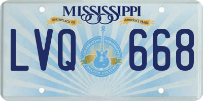 MS license plate LVQ668