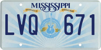 MS license plate LVQ671