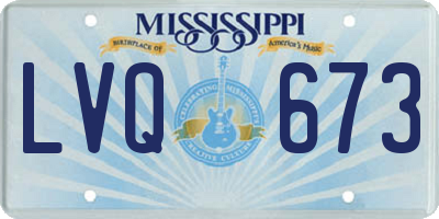 MS license plate LVQ673