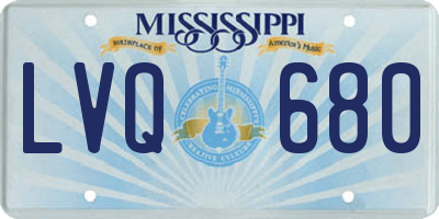 MS license plate LVQ680