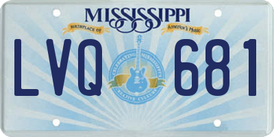 MS license plate LVQ681