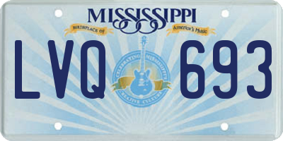 MS license plate LVQ693