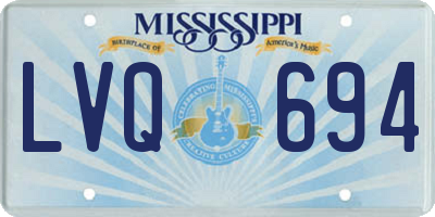 MS license plate LVQ694