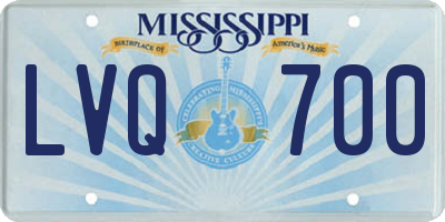 MS license plate LVQ700