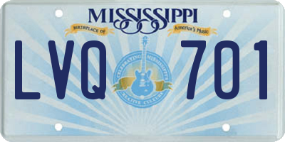 MS license plate LVQ701