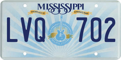 MS license plate LVQ702