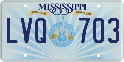 MS license plate LVQ703