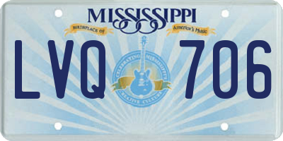MS license plate LVQ706