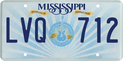 MS license plate LVQ712