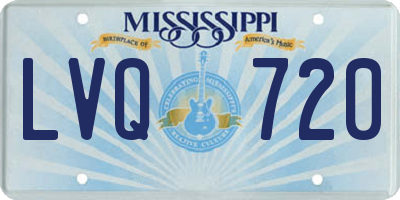 MS license plate LVQ720
