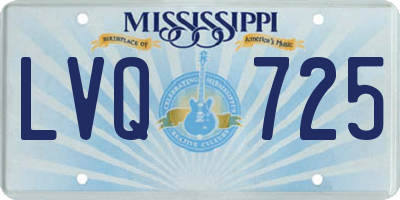 MS license plate LVQ725