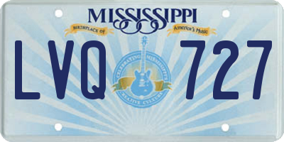 MS license plate LVQ727