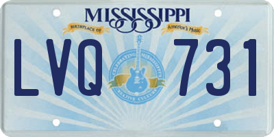 MS license plate LVQ731
