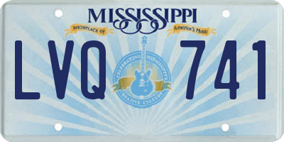 MS license plate LVQ741