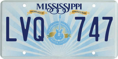 MS license plate LVQ747