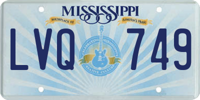 MS license plate LVQ749