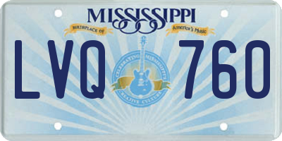 MS license plate LVQ760